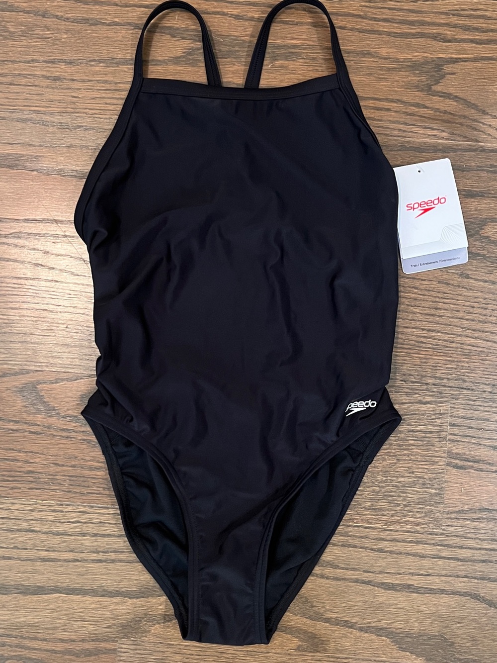 Speedo Team Black Train Team one-piece Swimsuit nwt sz 8/34